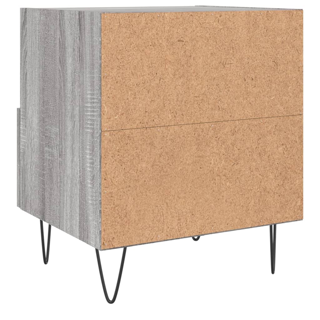 Comodino Grigio Sonoma 40x35x47,5 cm in Legno Multistrato 827432