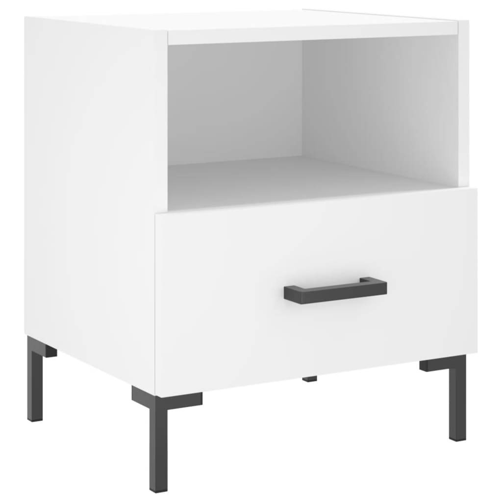 Comodino Bianco 40x35x47,5 cm in Legno Multistrato 827436