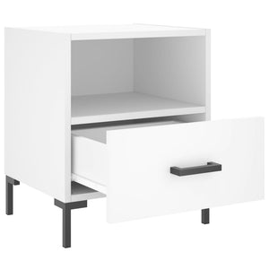 Comodino Bianco 40x35x47,5 cm in Legno Multistrato 827436