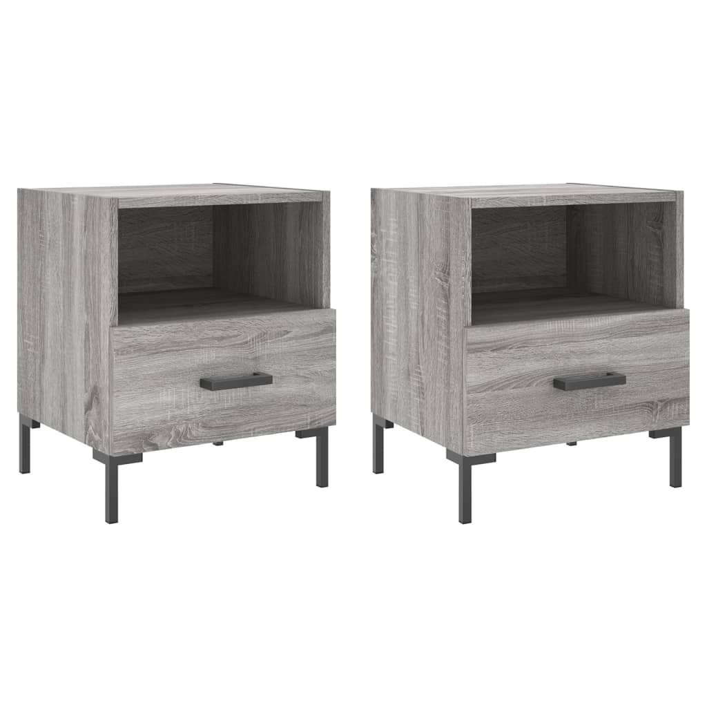 Comodini 2 pz Grigio Sonoma 40x35x47,5 cm in Legno Multistrato 827449