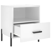 Comodino Bianco Lucido 40x35x47,5 cm in Legno Multistratocod mxl 104389