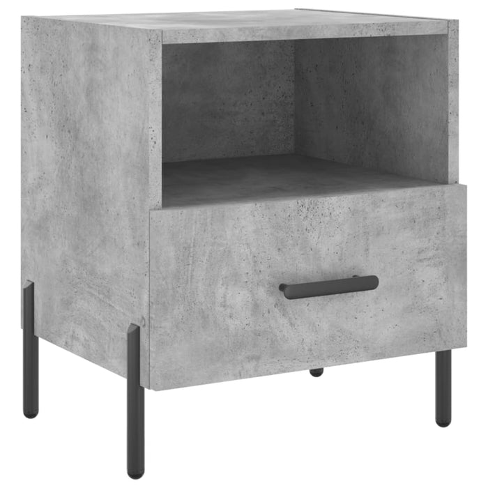 Comodino Grigio Cemento 40x35x47,5 cm in Legno Multistratocod mxl 80437