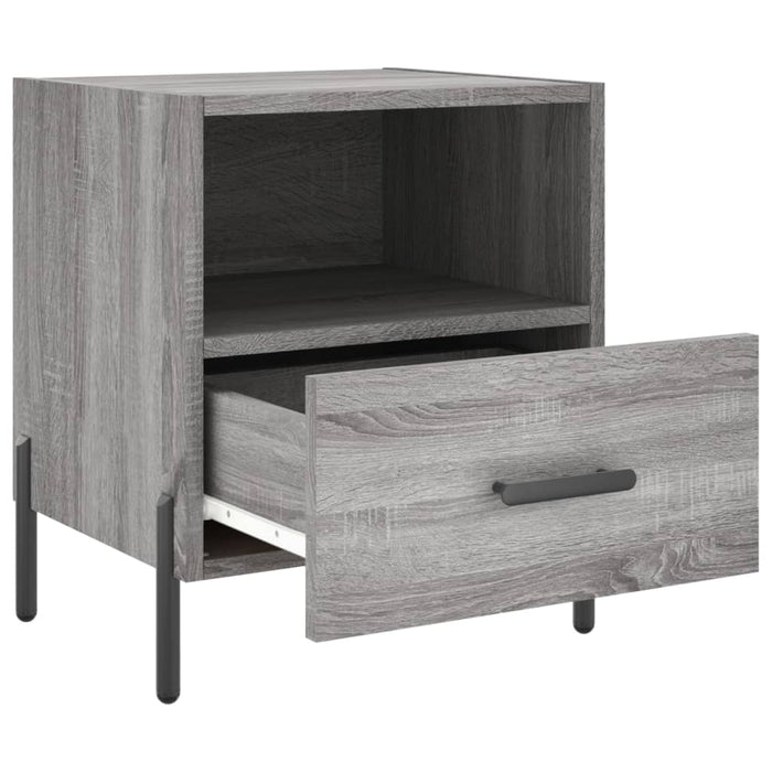 Comodino Grigio Sonoma 40x35x47,5 cm in Legno Multistratocod mxl 129235