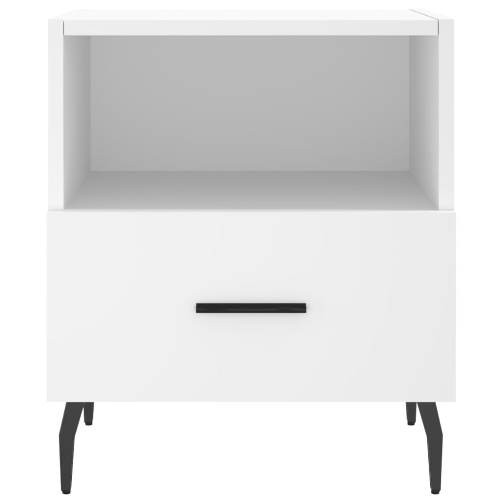 Comodino Bianco 40x35x47,5 cm in Legno Multistrato 827468