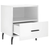 Comodini 2 pz Bianco Lucido 40x35x47,5 cm in Legno Multistrato 827473