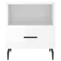 Comodini 2 pz Bianco Lucido 40x35x47,5 cm in Legno Multistrato 827473