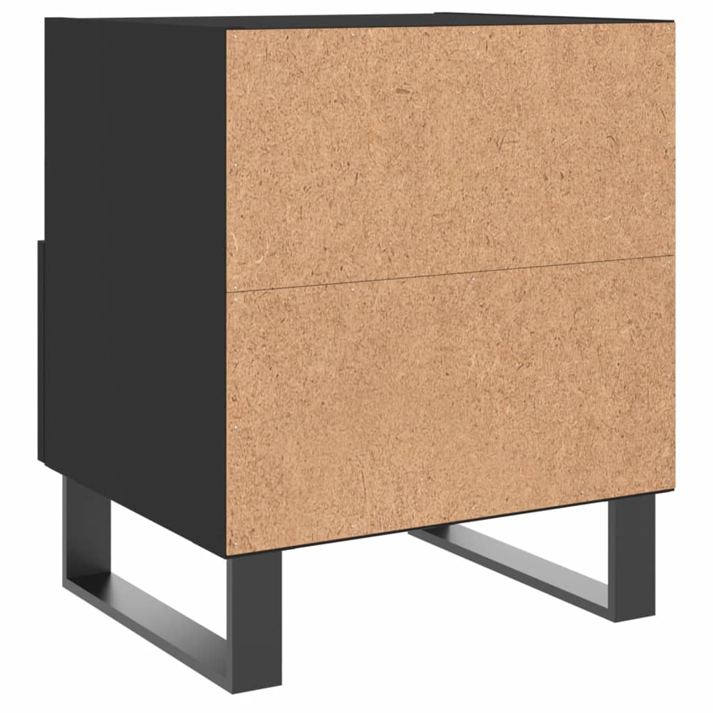 Comodini 2 pz Neri 40x35x47,5 cm in Legno Multistrato 827487