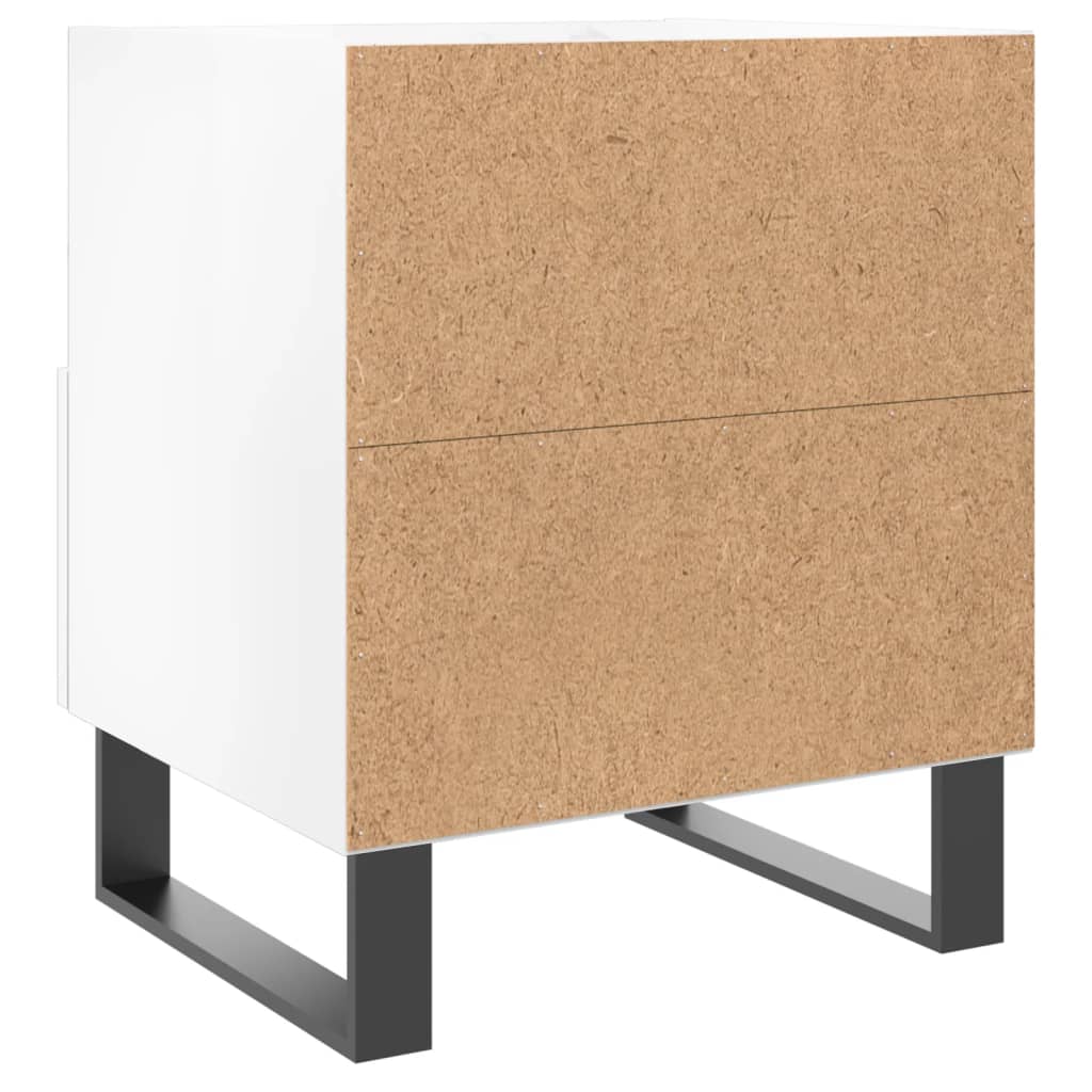 Comodini 2 pz Bianco Lucido 40x35x47,5 cm in Legno Multistrato 827489