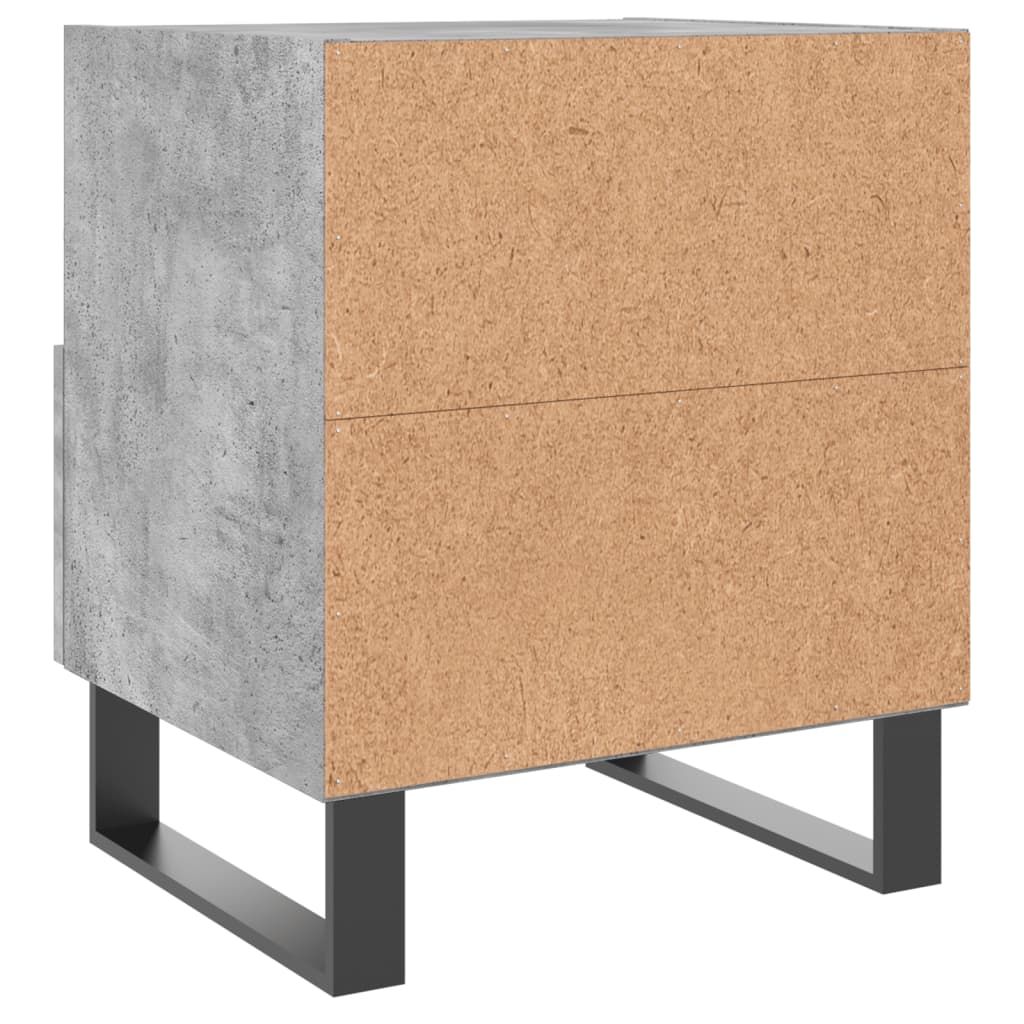 Comodino Grigio Cemento 40x35x47,5 cm in Legno Multistrato 827492