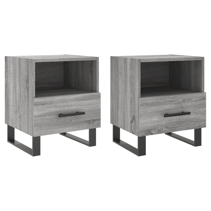 Comodini 2 pz Grigio Sonoma 40x35x47,5 cm in Legno Multistratocod mxl 80656