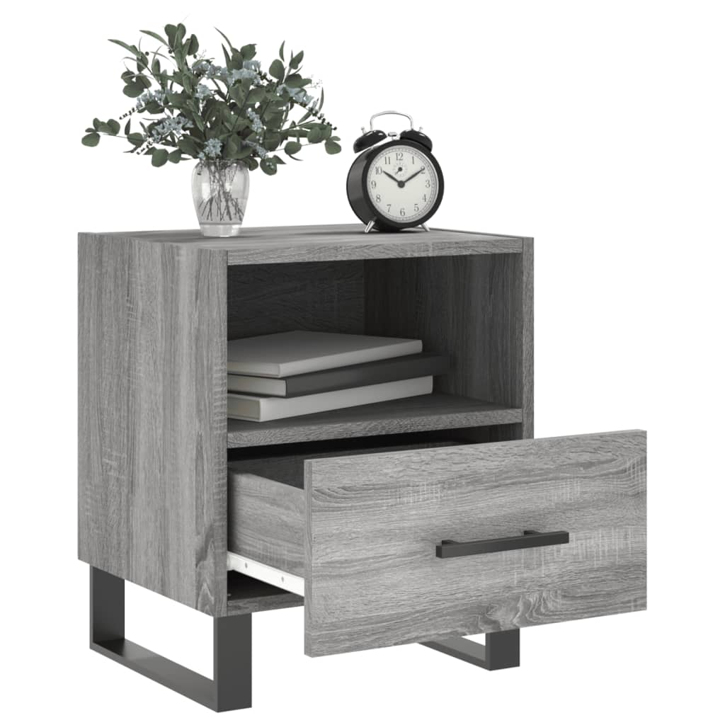 Comodini 2 pz Grigio Sonoma 40x35x47,5 cm in Legno Multistratocod mxl 80656