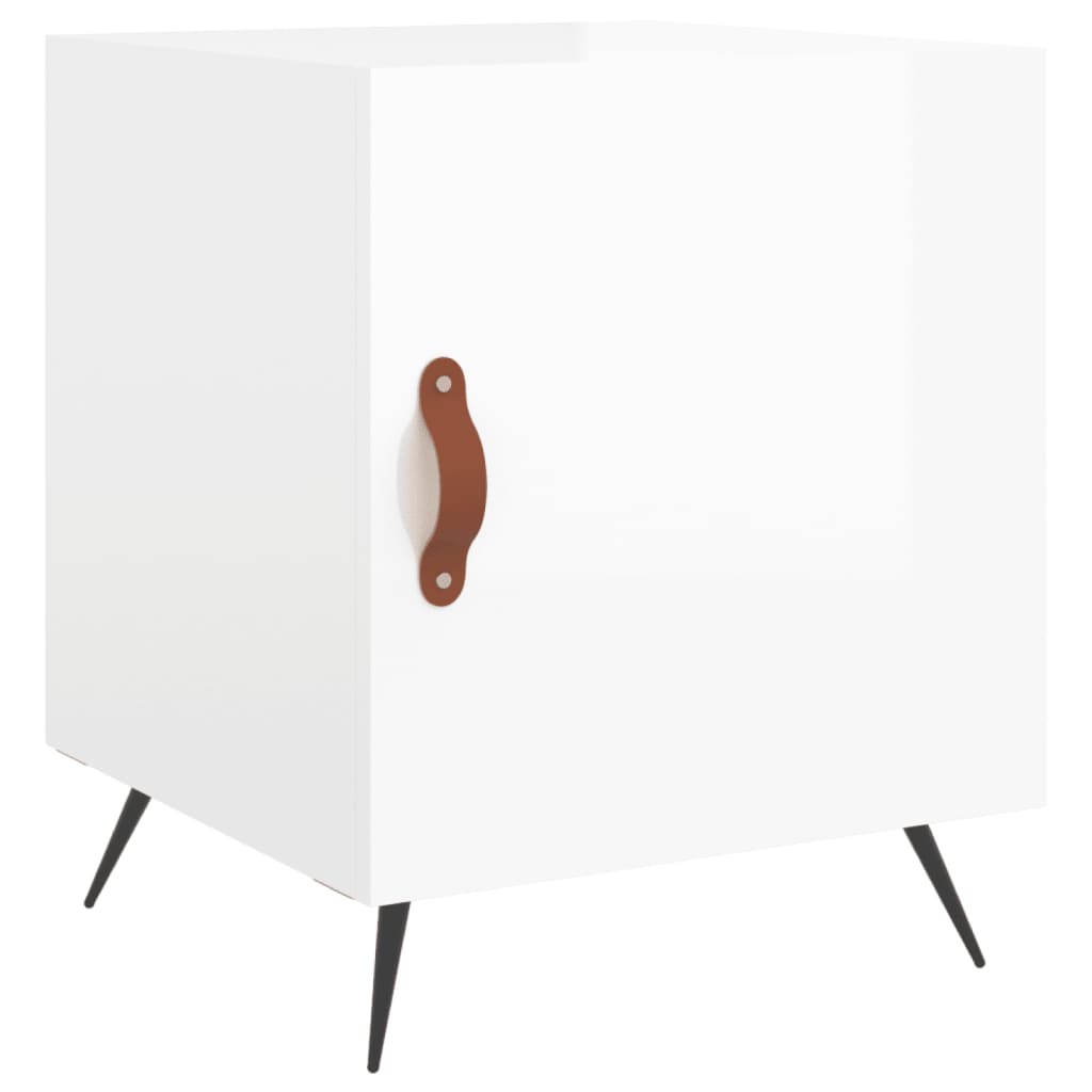 Comodino Bianco Lucido 40x40x50 cm in Legno Multistratocod mxl 79665