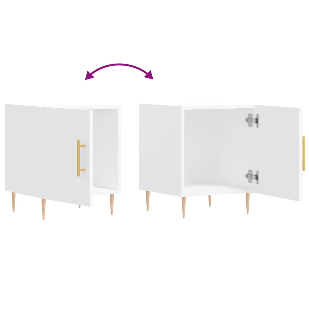 Comodini 2 pz Bianchi 40x40x50 cm in Legno Multistrato 827533