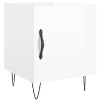 Comodini 2 pz Bianco Lucido 40x40x50 cm in Legno Multistrato 827553