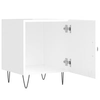 Comodini 2 pz Bianco Lucido 40x40x50 cm in Legno Multistrato 827553