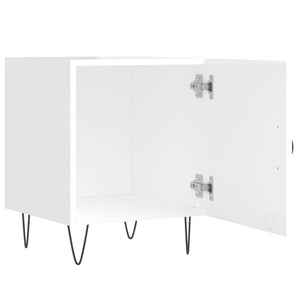 Comodini 2 pz Bianco Lucido 40x40x50 cm in Legno Multistrato 827553