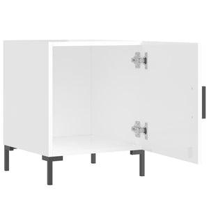 Comodino Bianco Lucido 40x40x50 cm in Legno Multistrato 827568