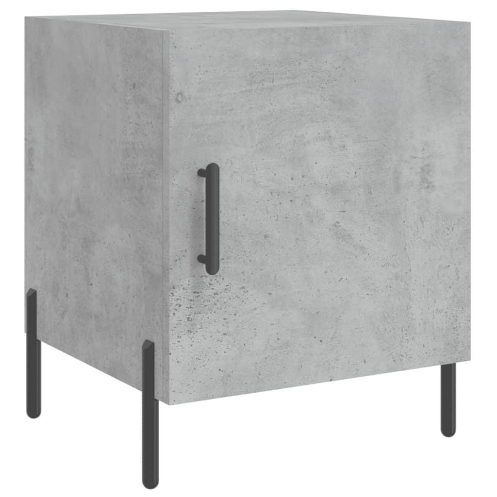 Comodino Grigio Cemento 40x40x50 cm in Legno Multistrato 827588