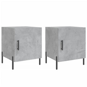 Comodini 2 pz Grigio Cemento 40x40x50 cm in Legno Multistrato 827589