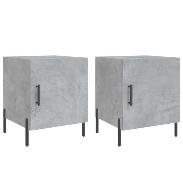 Comodini 2 pz Grigio Cemento 40x40x50 cm in Legno Multistrato 827589