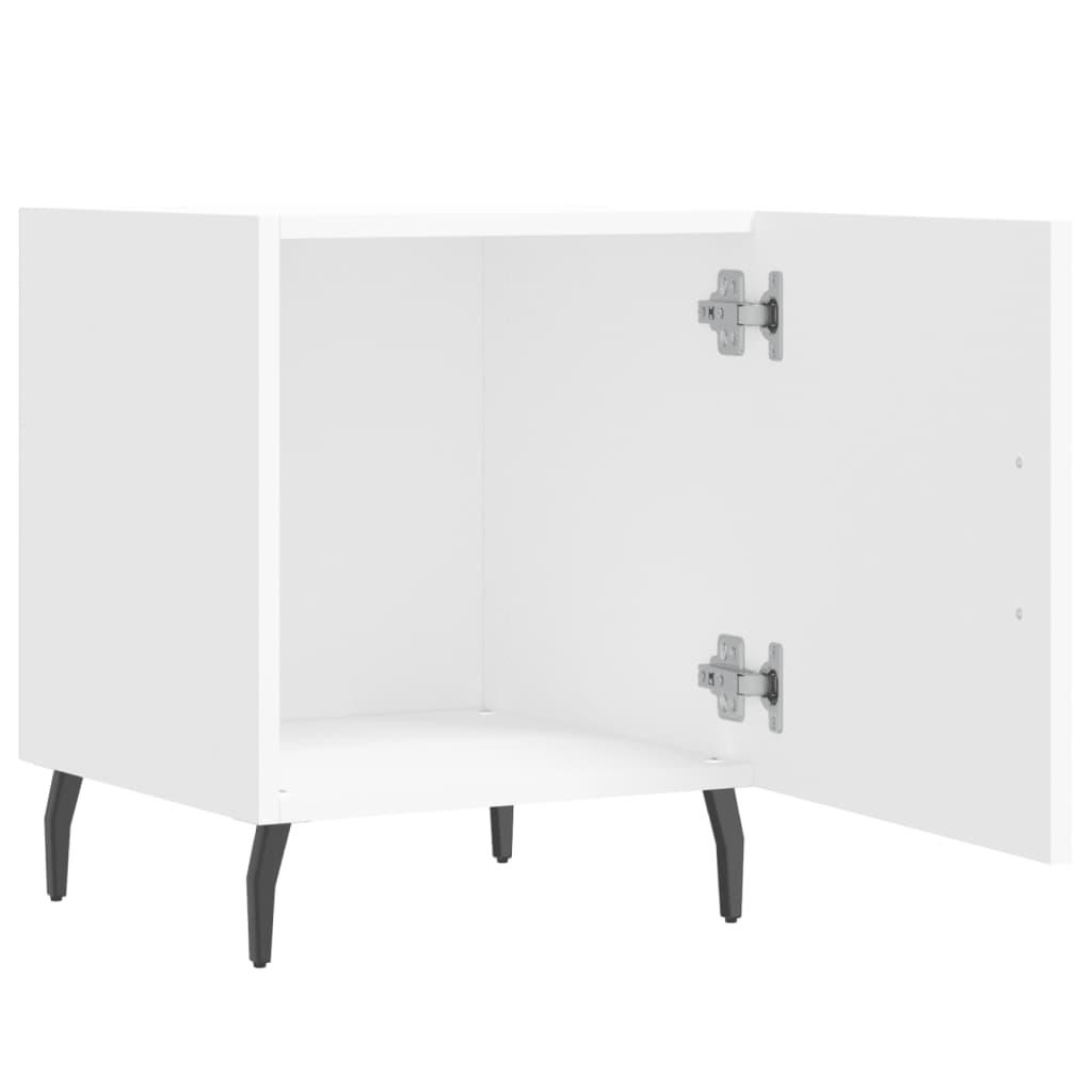 Comodini 2 pz Bianchi 40x40x50 cm in Legno Multistrato 827597