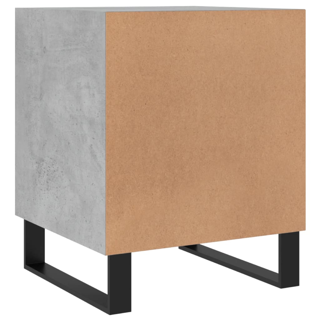 Comodino Grigio Cemento 40x40x50 cm in Legno Multistrato 827620