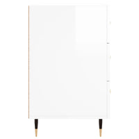 Comodino Bianco Lucido 40x40x66 cm in Legno Multistrato 827638