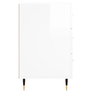 Comodino Bianco Lucido 40x40x66 cm in Legno Multistrato 827638