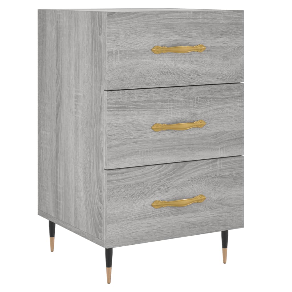 Comodino Grigio Sonoma 40x40x66 cm in Legno Multistratocod mxl 80862