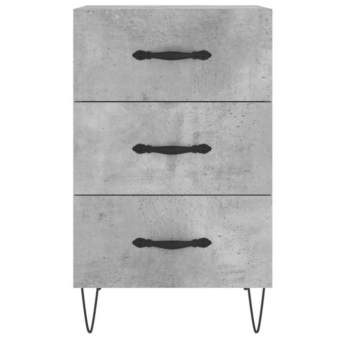 Comodino Grigio Cemento 40x40x66 cm in Legno Multistrato 827656