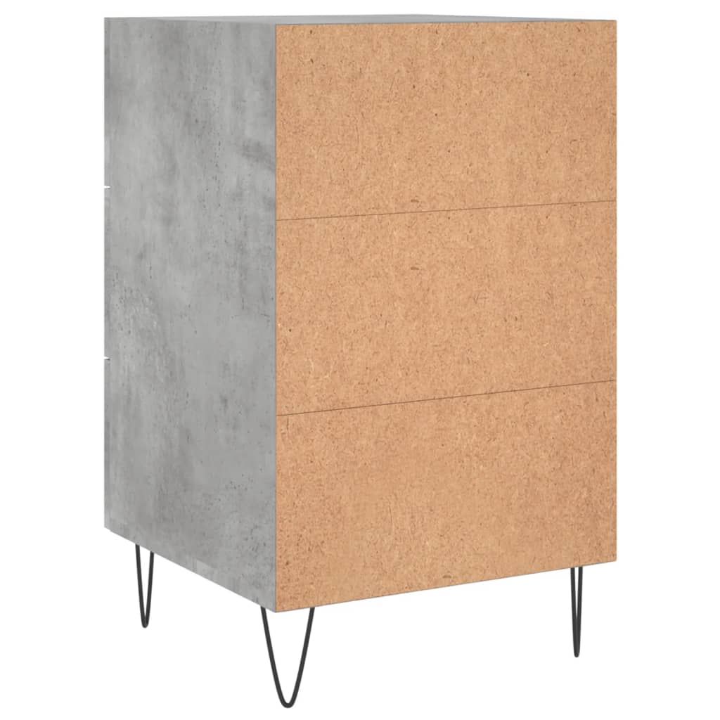 Comodino Grigio Cemento 40x40x66 cm in Legno Multistrato 827656