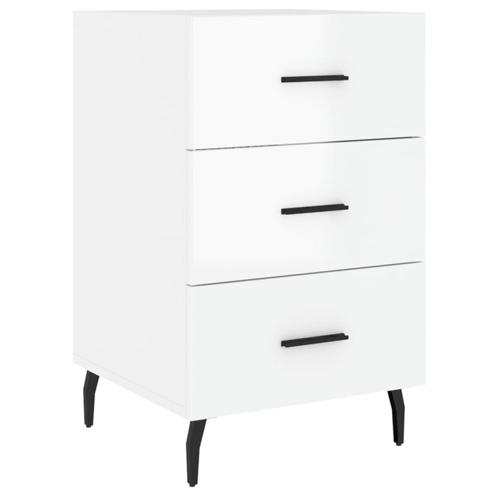 Comodino Bianco Lucido 40x40x66 cm in Legno Multistratocod mxl 128160