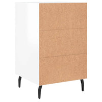 Comodino Bianco Lucido 40x40x66 cm in Legno Multistrato 827678