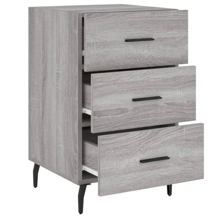 Comodino Grigio Sonoma 40x40x66 cm in Legno Multistrato 827682