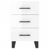 Comodino Bianco Lucido 40x40x66 cm in Legno Multistrato 827686