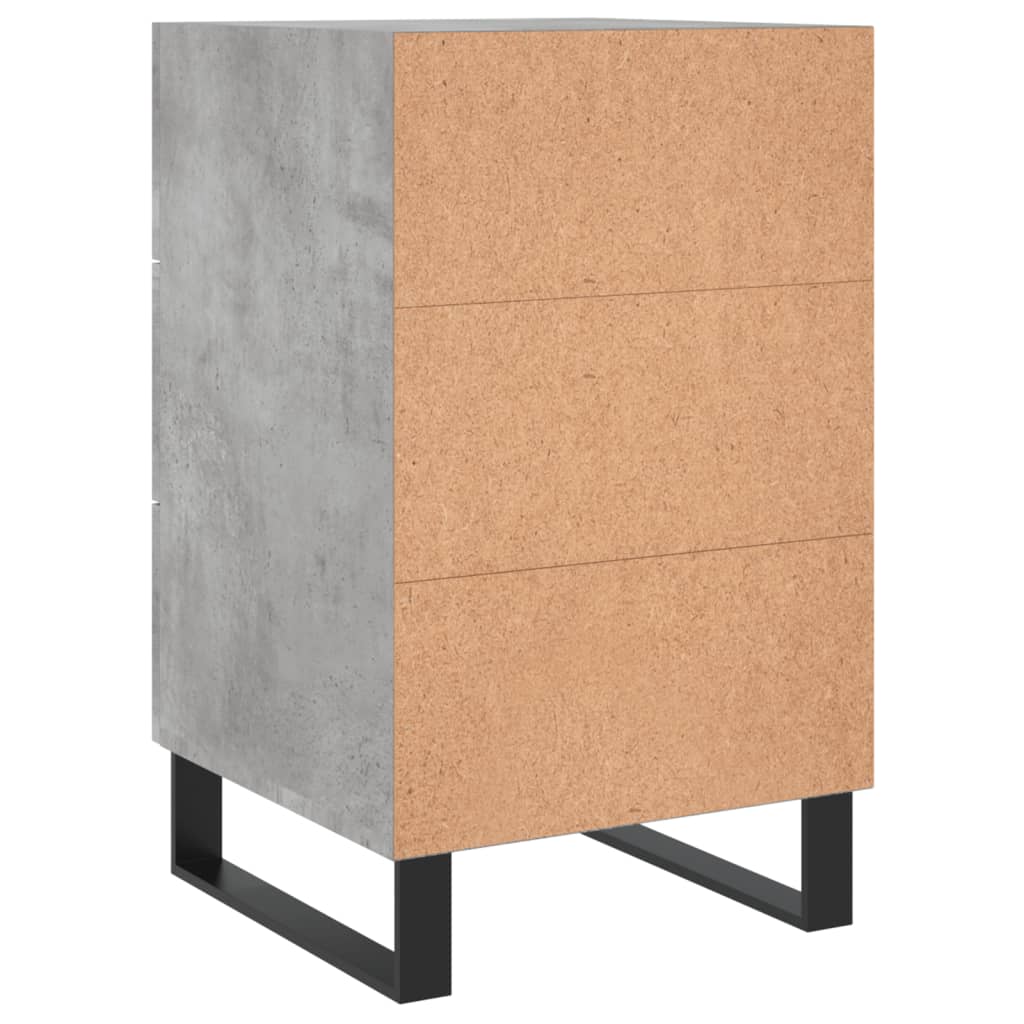 Comodino Grigio Cemento 40x40x66 cm in Legno Multistrato 827688