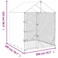 Cuccia Cani da Esterno Tetto Argento 2x2x2,5 m Acciaio Zincato 153676