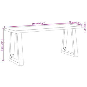 Panca con Bordi Vivi 110 cm in Legno Massello di Acacia 353293