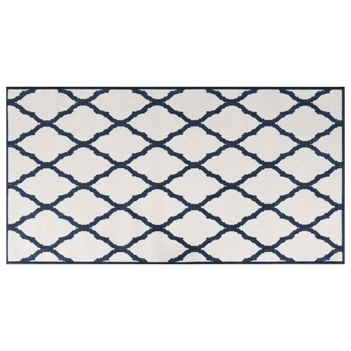 Tappeto da Esterno Navy e Bianco 80x150 cm Design Reversibilecod mxl 111826