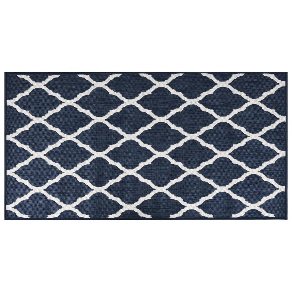 Tappeto da Esterno Navy e Bianco 80x150 cm Design Reversibilecod mxl 111826