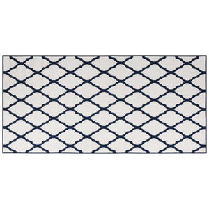 Tappeto da Esterno Navy e Bianco 100x200 cm Design Reversibile 364784