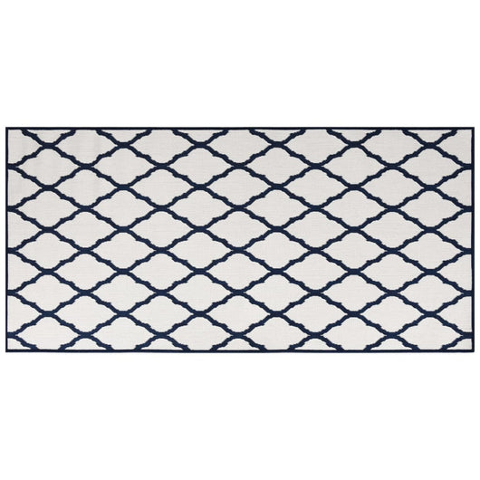 Tappeto da Esterno Navy e Bianco 100x200 cm Design Reversibile 364784