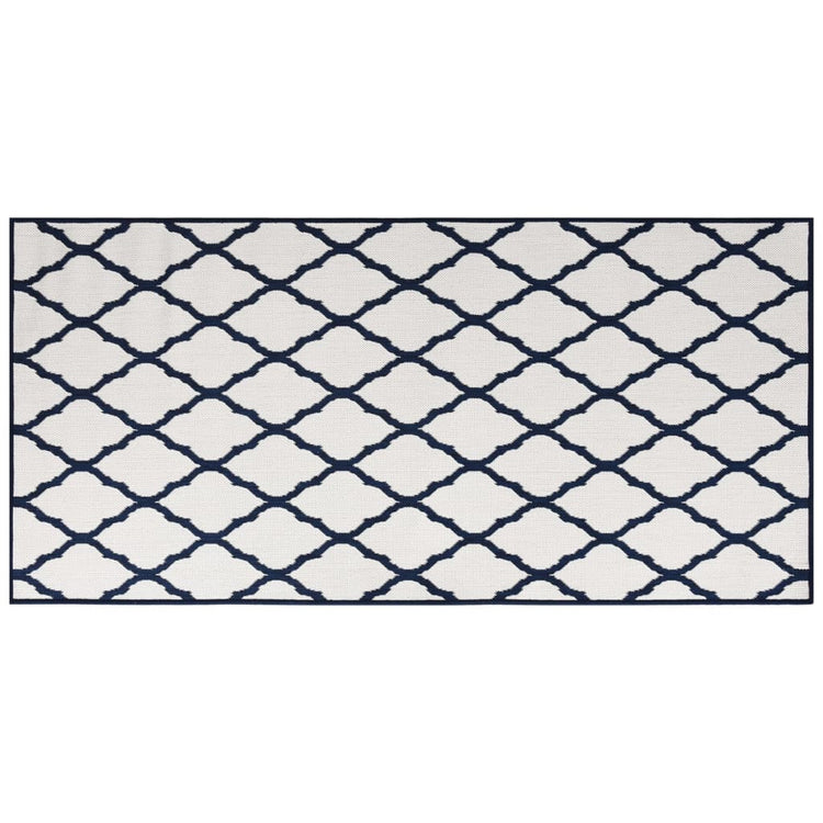 Tappeto da Esterno Navy e Bianco 100x200 cm Design Reversibile 364784