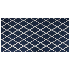 Tappeto da Esterno Navy e Bianco 100x200 cm Design Reversibile 364784