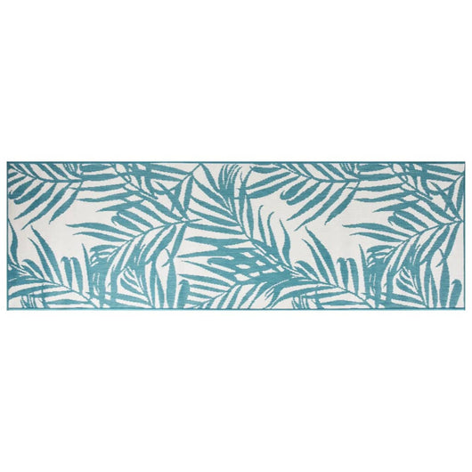 Tappeto da Esterno Aqua e Bianco 80x250 cm Design Reversibile 364786