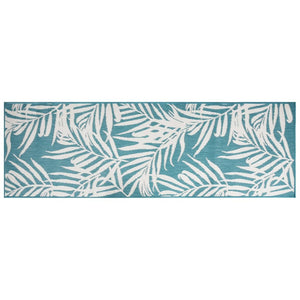 Tappeto da Esterno Aqua e Bianco 80x250 cm Design Reversibile 364786