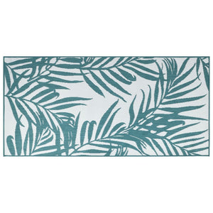 Tappeto da Esterno Aqua e Bianco 100x200 cm Design Reversibile 364787