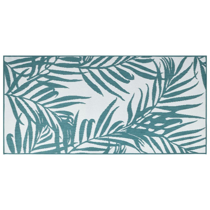 Tappeto da Esterno Aqua e Bianco 100x200 cm Design Reversibile 364787