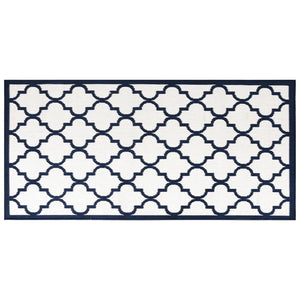 Tappeto da Esterno Navy e Bianco 80x150 cm Design Reversibile 364800