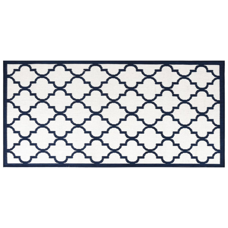 Tappeto da Esterno Navy e Bianco 80x150 cm Design Reversibile 364800